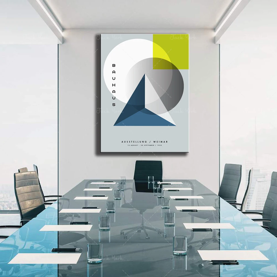 Interior Design Exhibition - Plakat wystawowy Bauhaus Weimar Geometryczny Dobry