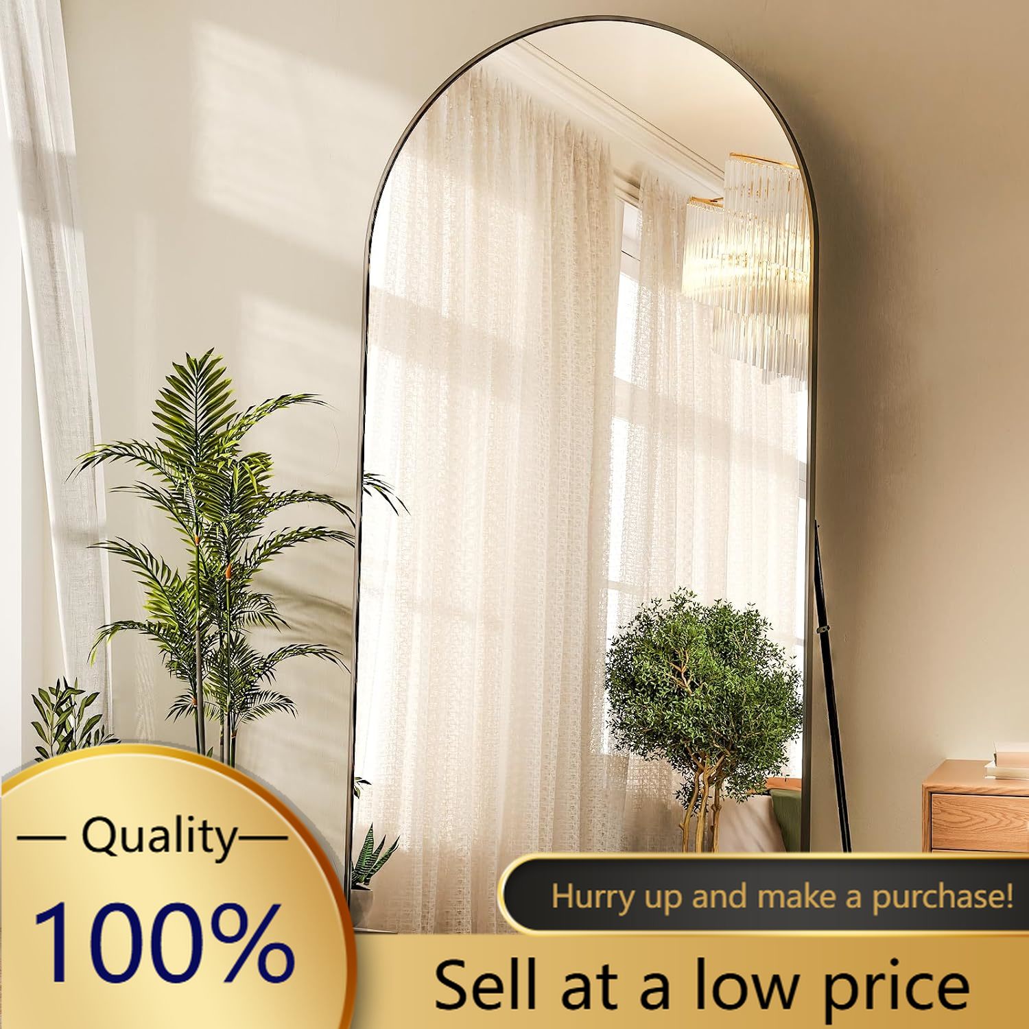 Arch Mirror Leaning - Lustro pełnowymiarowe łukowate 71
