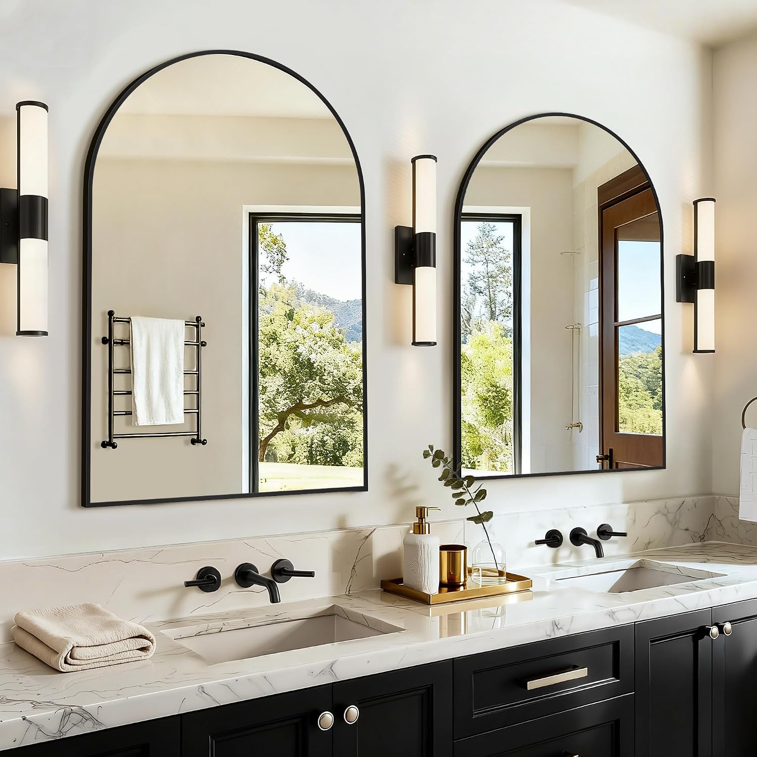 Arch Mirror Leaning - Zestaw 2 lusterek łazienkowych nad zlewem,