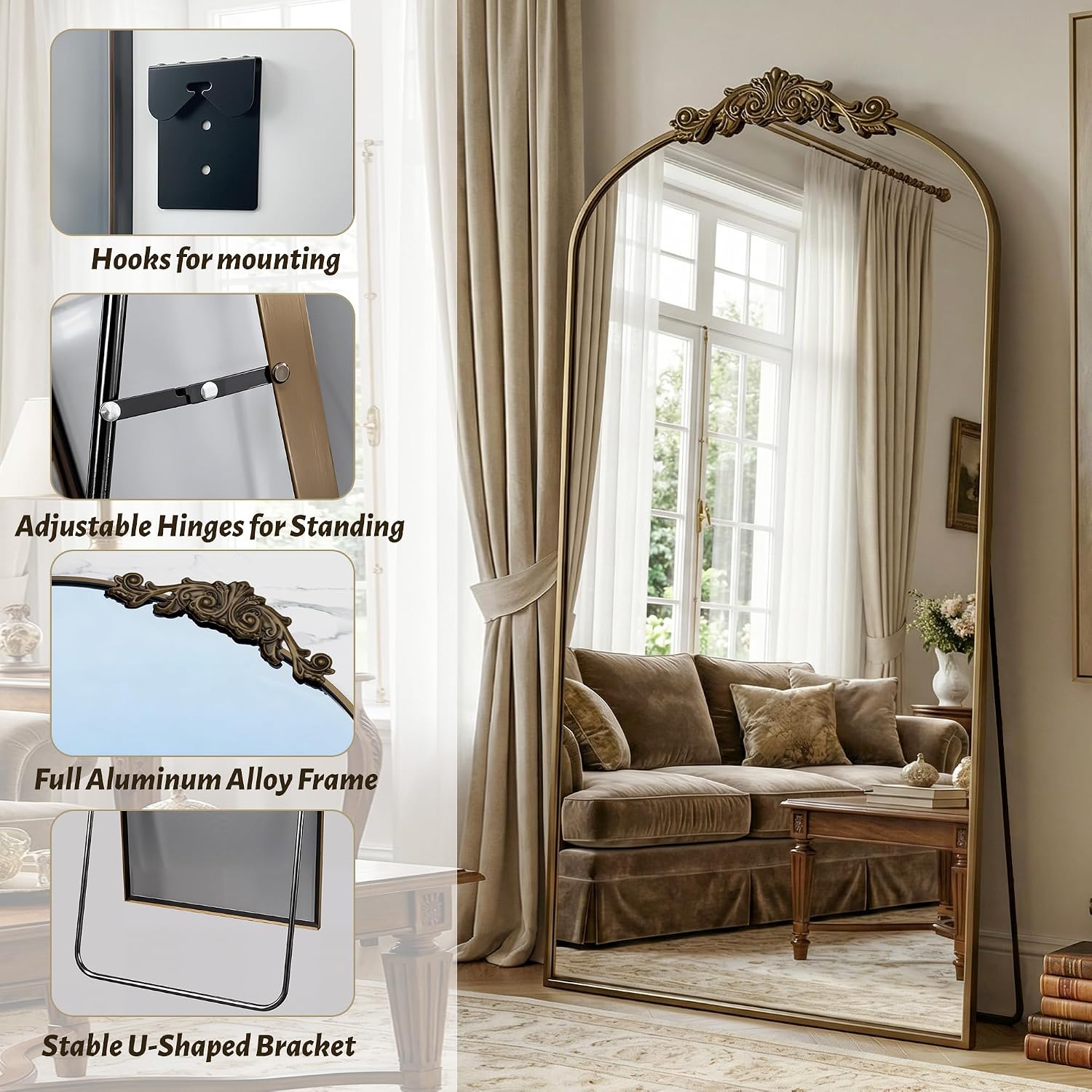 Lustro w całości długości w st – Arch Mirror Leaning recenzja i cena