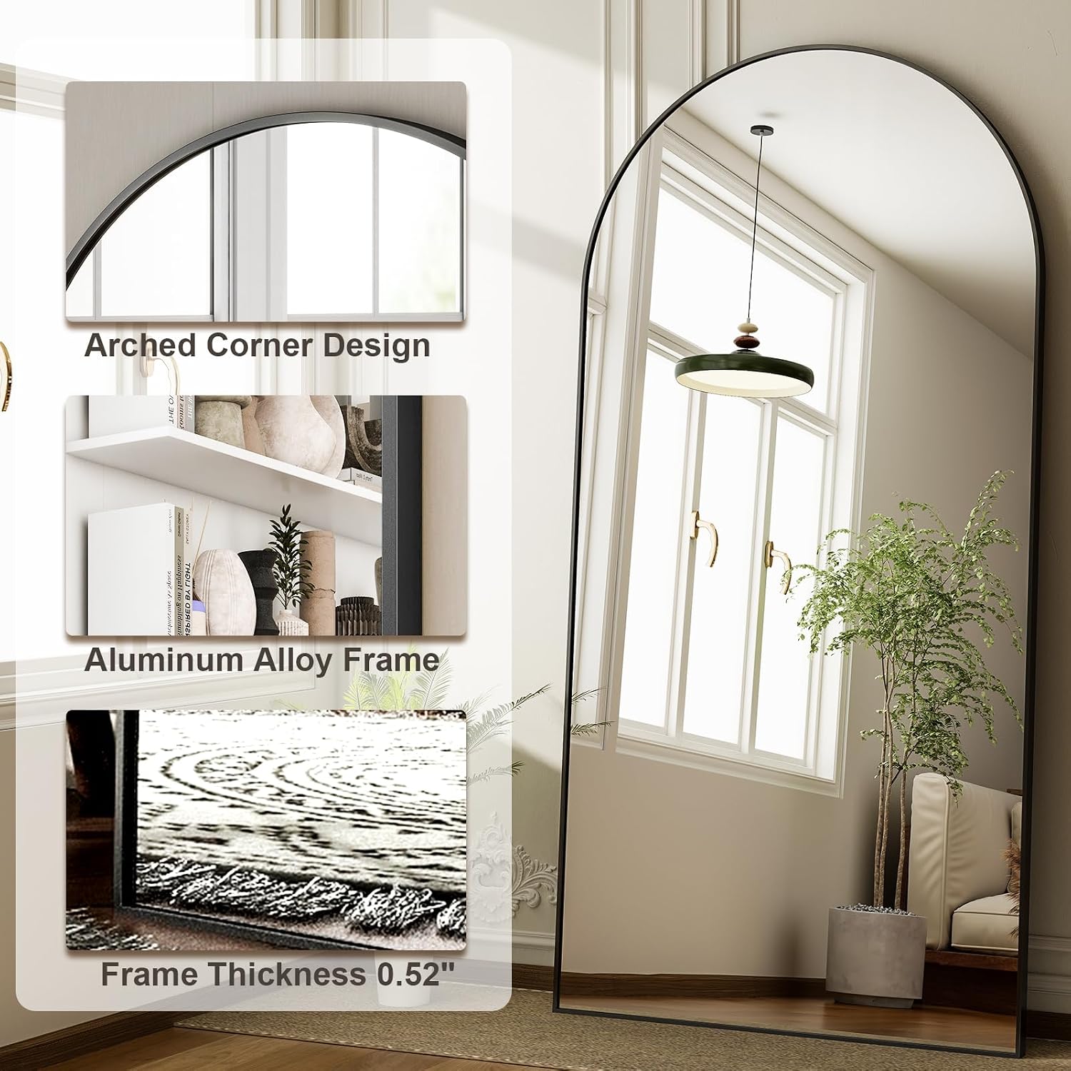 Lustro pełnowymiarowe łukowate – Arch Mirror Leaning recenzja i cena