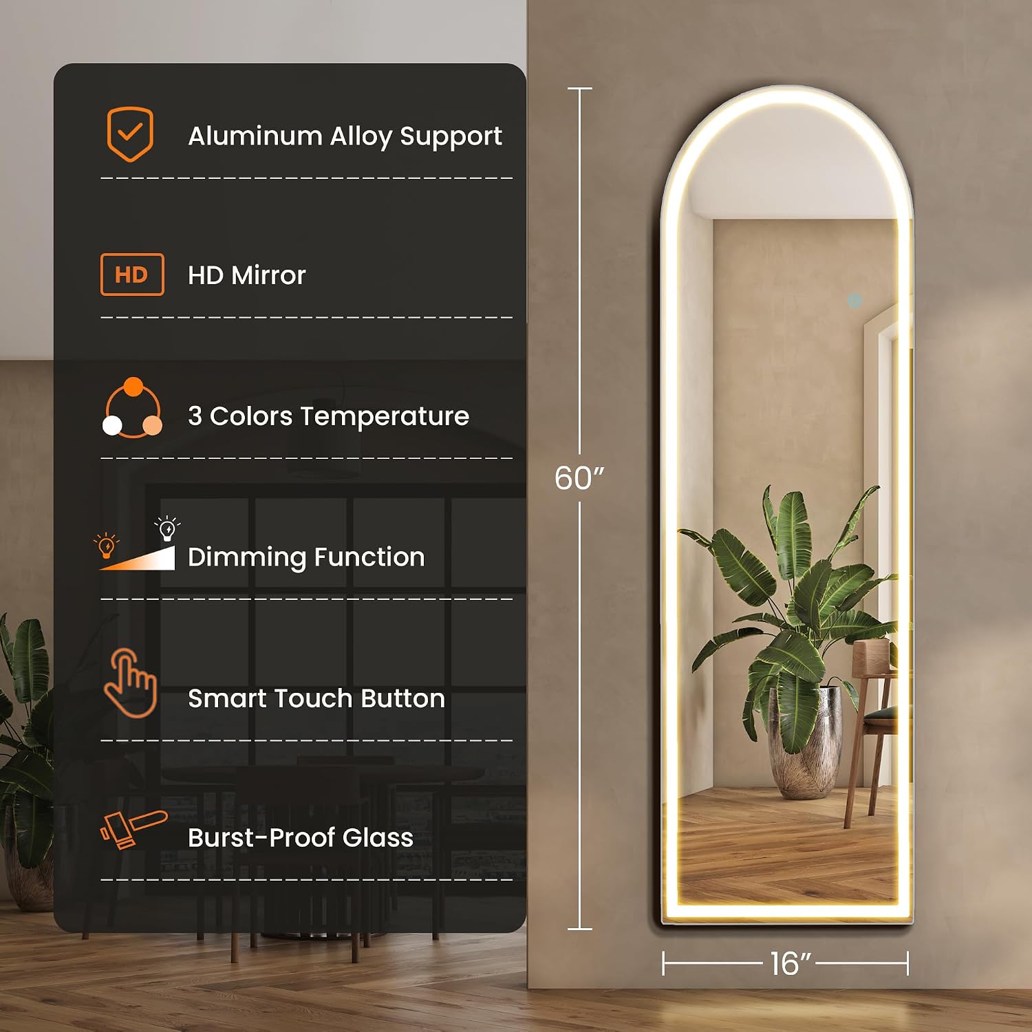 Łukowate lustro na całej długo – Arch Mirror Leaning recenzja i cena